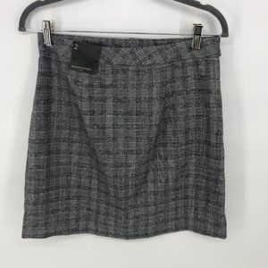 Banana Republic Black Gray Plaid Suit Skirt 2